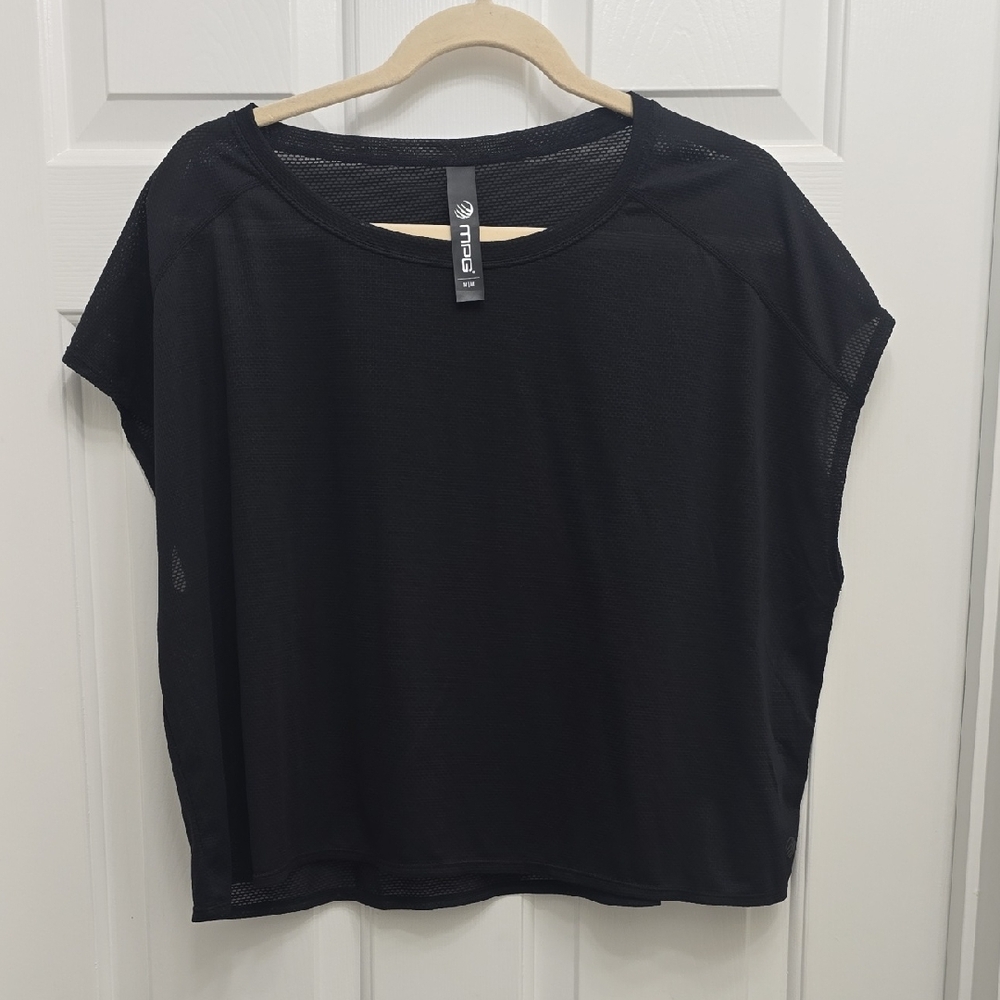 🔥4 for $25-MPG Black Boxy Short Sleeve mesh T-Shirt
